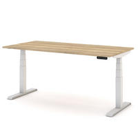 SCHREIBTISCH Elektrisch Höhenverstellbarer Familien Schreibtisch Pitino Eiche Natura Signalweiß 160/80/52.5-121cm - Weiß/Eiche Artisan, Holzwerkstoff/Metall (80/160/121cm) - ASSMANN
