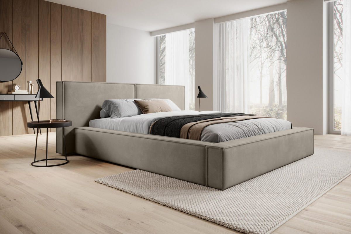 POLSTERBETT Doppelbett Lopra Betkasten 180x200 Hellbeige - Beige, Holz/Textil (180/200cm) - Fedve