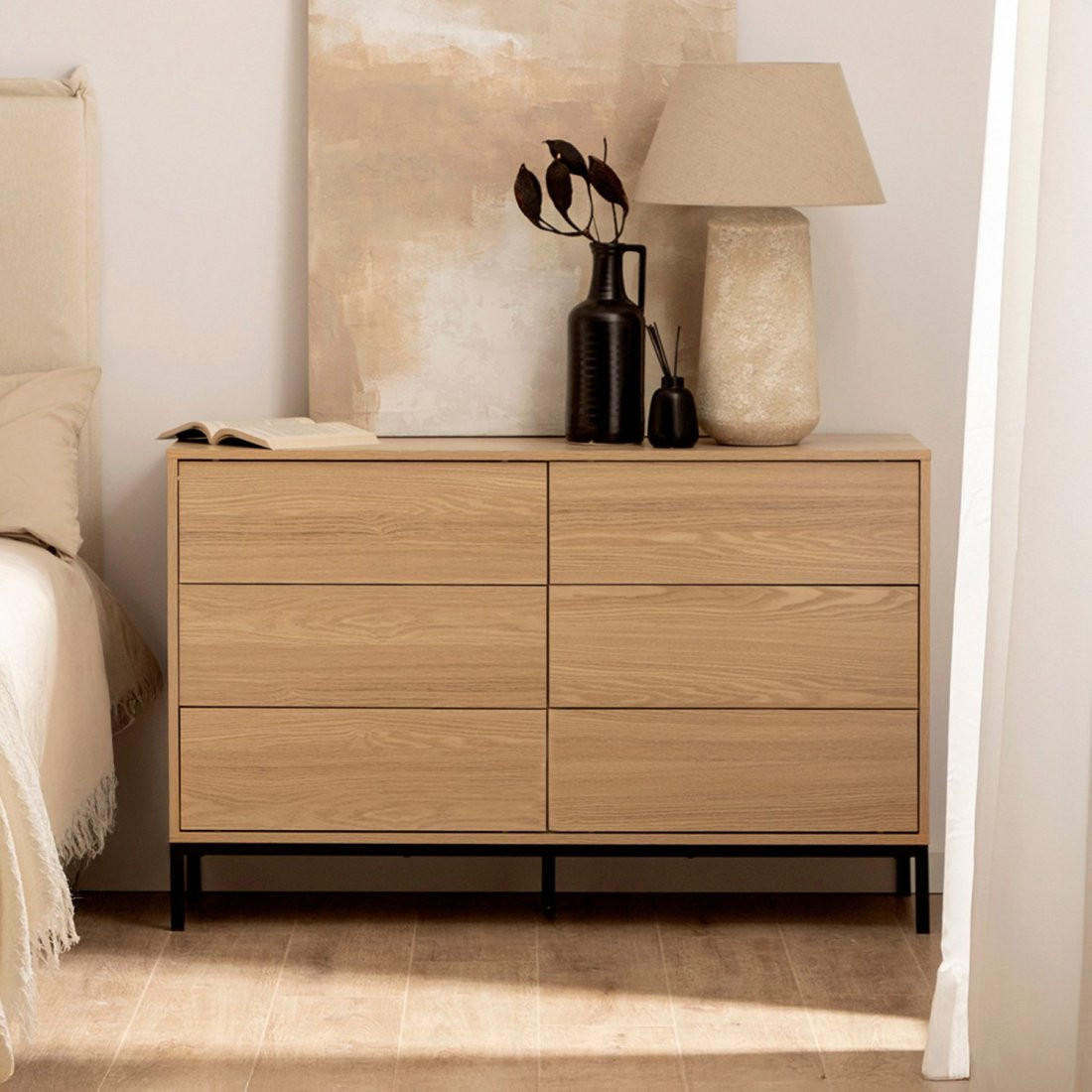 SCHUBLADENKOMMODE DOPPELTE Remi Natürlich 120 cm x 76 cm - Naturfarben, Holzwerkstoff (120/76/40cm)