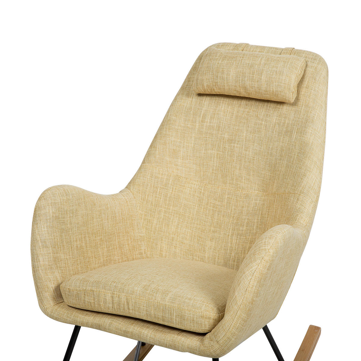 SCHAUKELSESSEL Gelb Arrie - Hellbraun/Gelb, Textil (48/116/92cm) - Beliani
