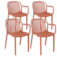 GARTENSTUHL 4-tlg., Terrakotta - Rot, Kunststoff (57/58cm) - Oviala