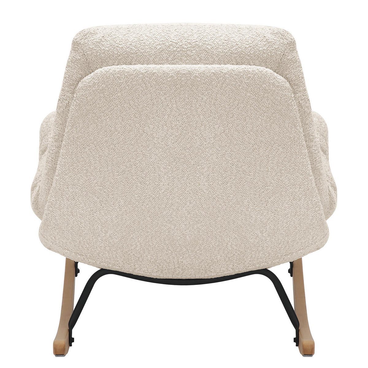 SCHAUKELSESSEL - Beige/Schwarz, Textil/Metall (82/83/89cm) - home24