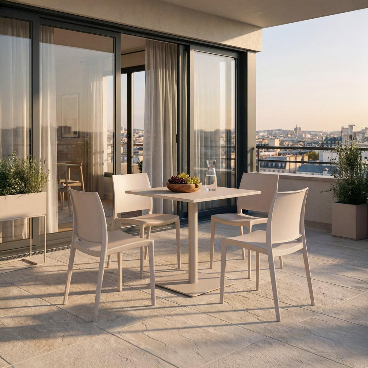 STUHL FÜR DRAUSSEN Keir Beige 41 cm x 81 cm - Beige, Kunststoff (41/81/52cm) - Klast Home