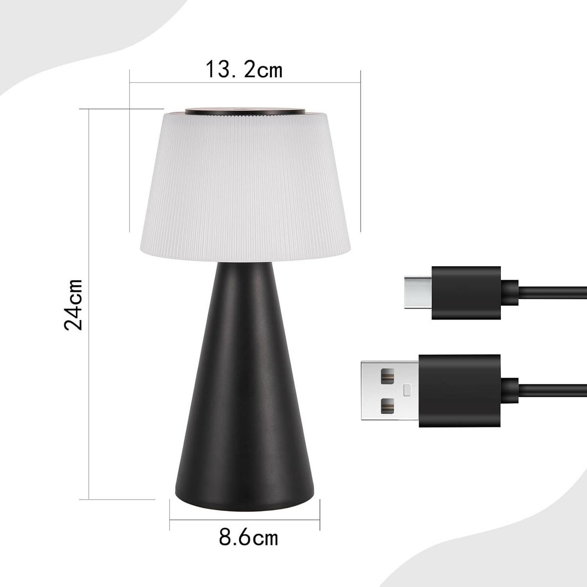 TISCHLEUCHTE Brenndorf 13/13/24 cm - Schwarz, Metall (13/13/24cm) - ZMH