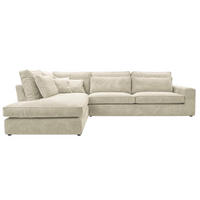 ECKSOFA COMFORTO STANDARD CORD Links 314 x 224 cm - Creme, Textil (224/314cm) - AN-Moebel 4u