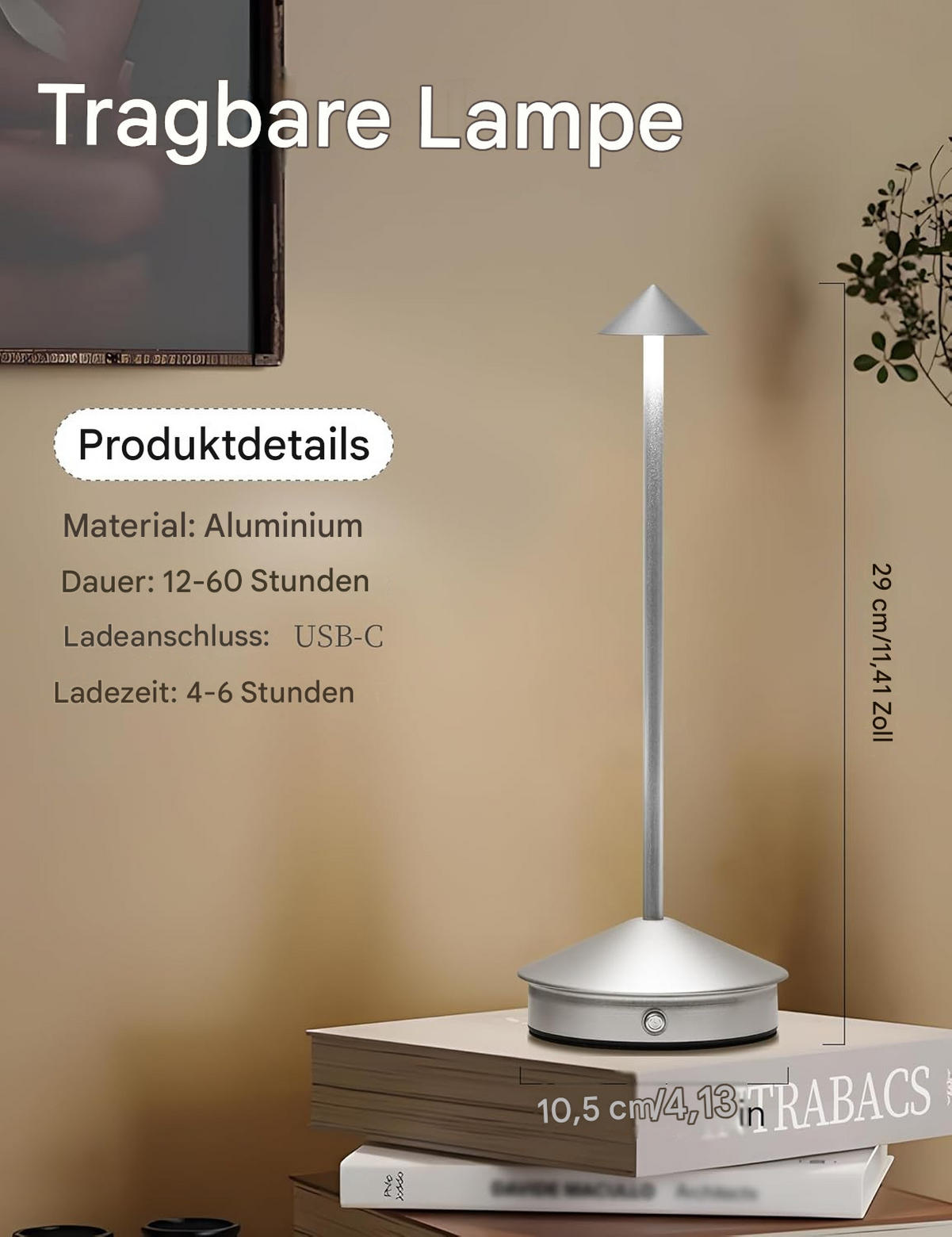 TISCHLEUCHTE USB LED Silber Druckdimmbar - Chromfarben, Metall (11/11/31cm) - Weltevree