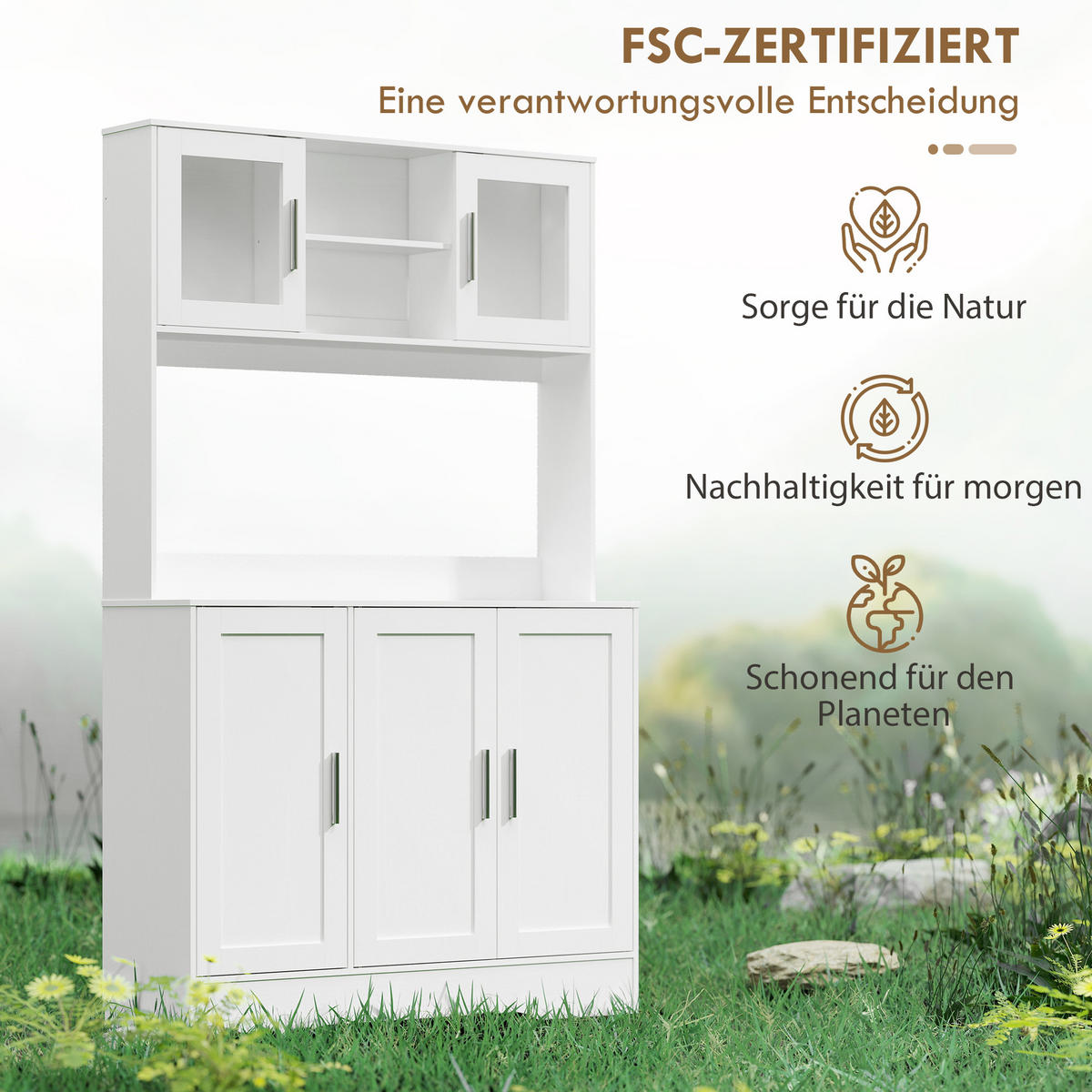 KÜCHENSCHRANK Weiß, 108/35/180 cm - Weiß, Holzwerkstoff (108/180/35cm) - PANGIVO