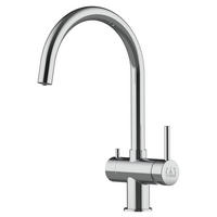 3-WEGE-KÜCHENARMATUR, Edelstahl Massiv aus Chirurgenstahl, Hochglanz, 360° schwenkbar - Edelstahlfarben, Metall (21.4/39/21.4cm) - VIZIO