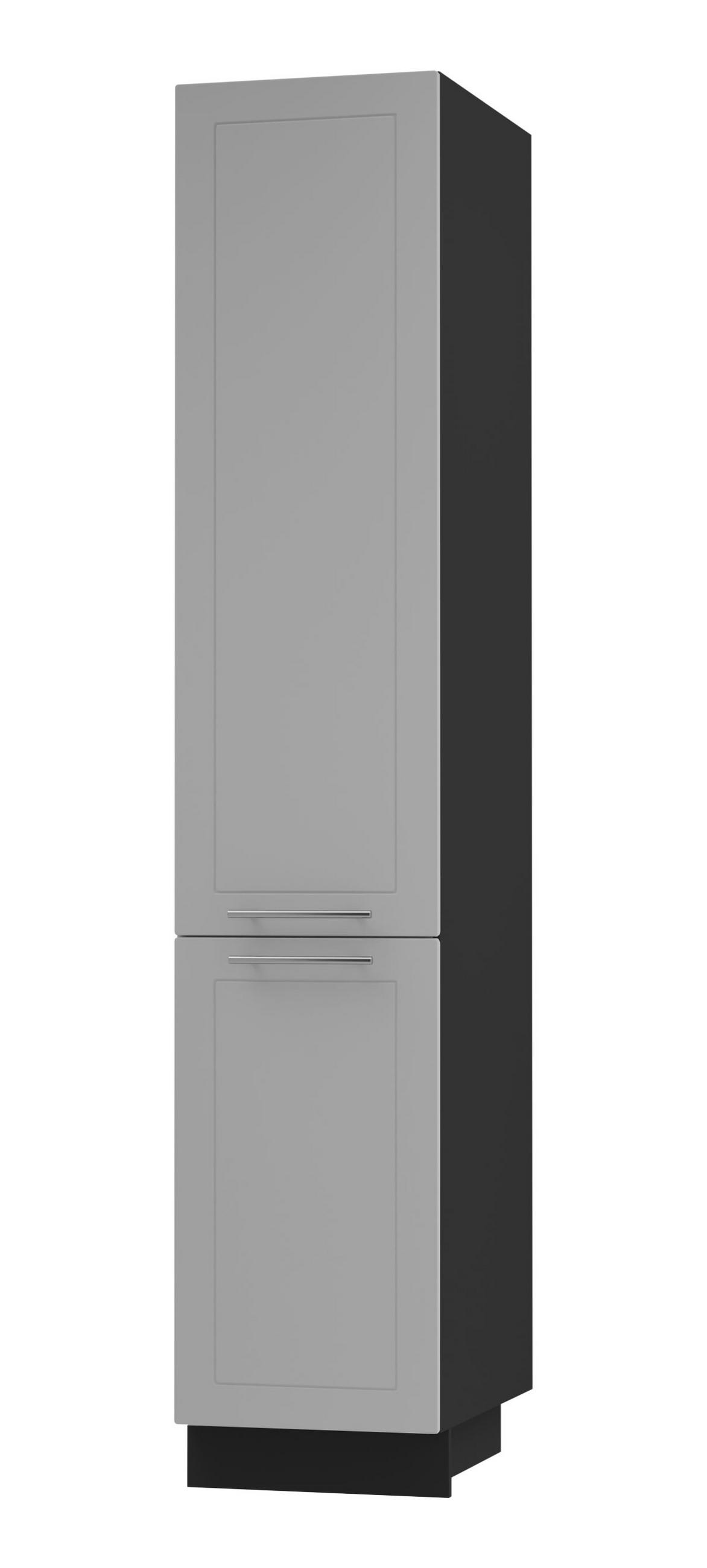 APOTHEKERSCHRANK Kvantum 2D14K/40/kargo Dust Grey Matt / Schwarz Matt 40 / 59 / 207cm - Schwarz/Grau, Holz/Holzwerkstoff (40/207/59cm) - Feldmann-Wohnen