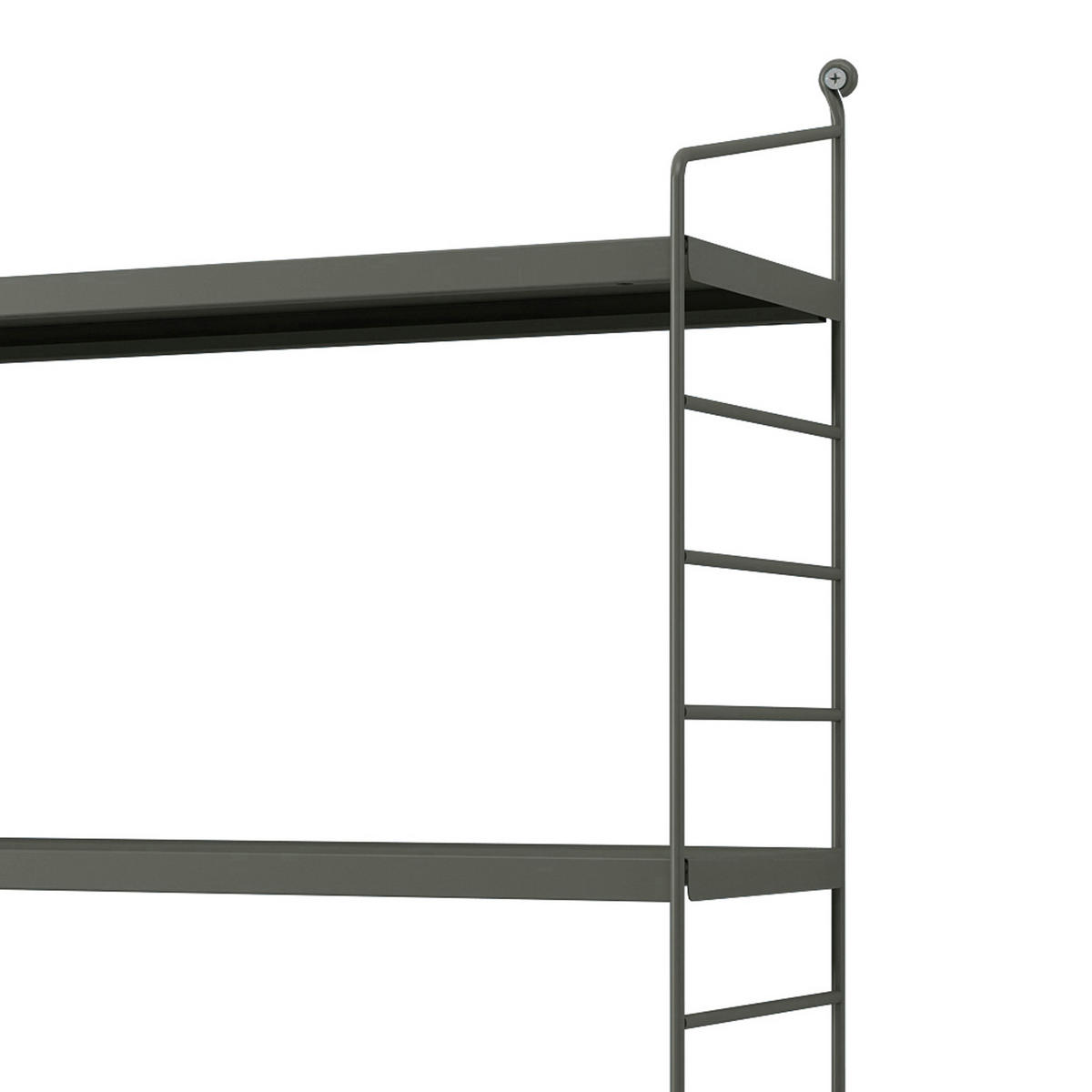 SADA NÁSTĚNNÝCH POLIČEK 3 KS Strängnäs - antracitová, kov (60/50/15cm) - [en.casa]