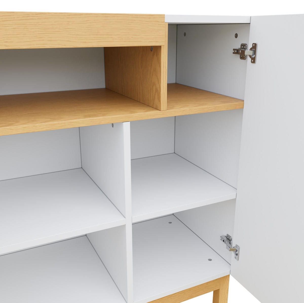 SIDEBOARD 120.5/42/96 cm Weiß aus Spanplatte mit 3 Türen - Weiß, Holzwerkstoff (42/96/120.5cm) - OKMYHOME