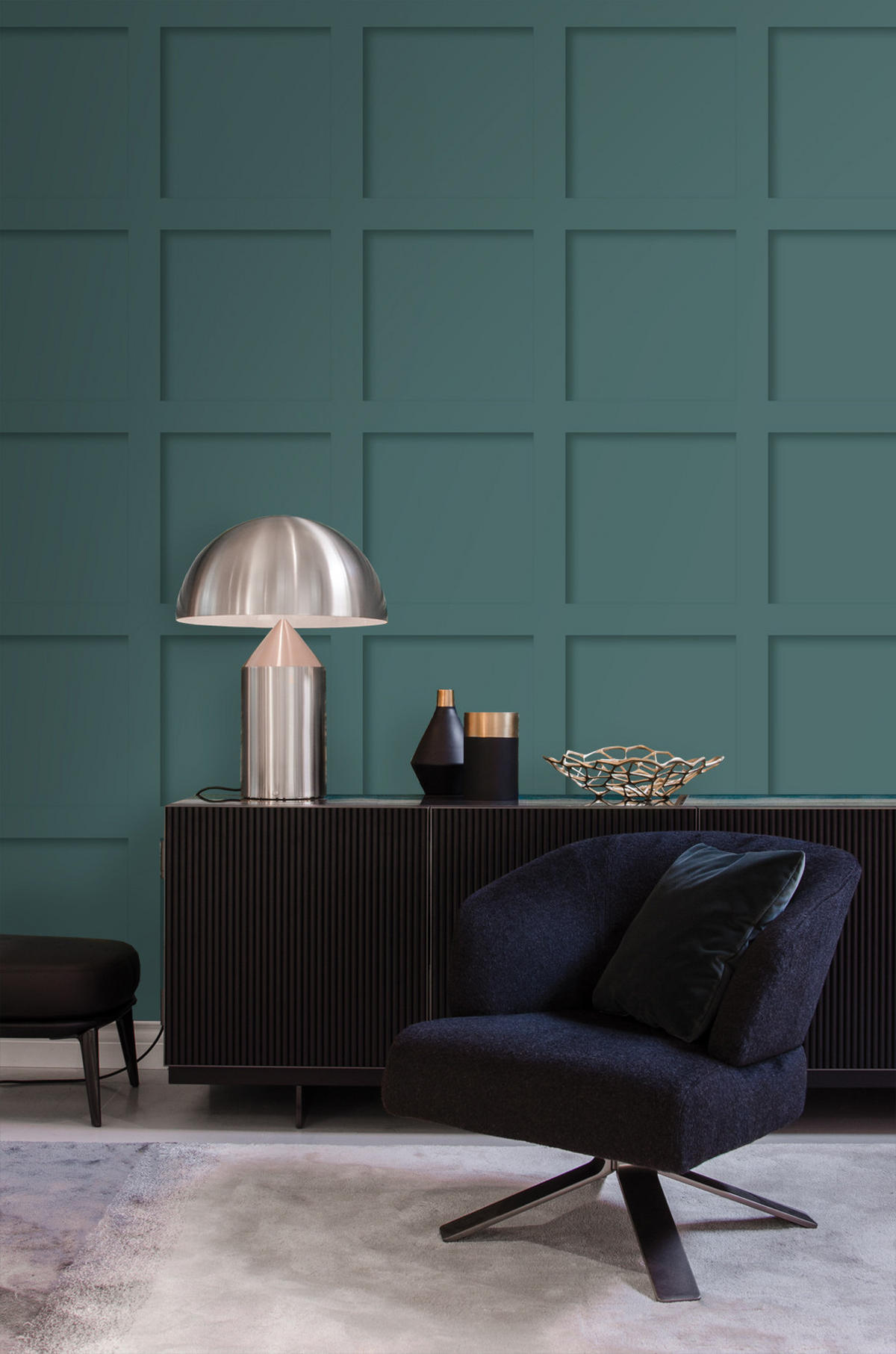 TAPETE Holzwandverkleidung 50 x 900 cm - Blau, Papier (50/900cm) - Origin Wallcoverings