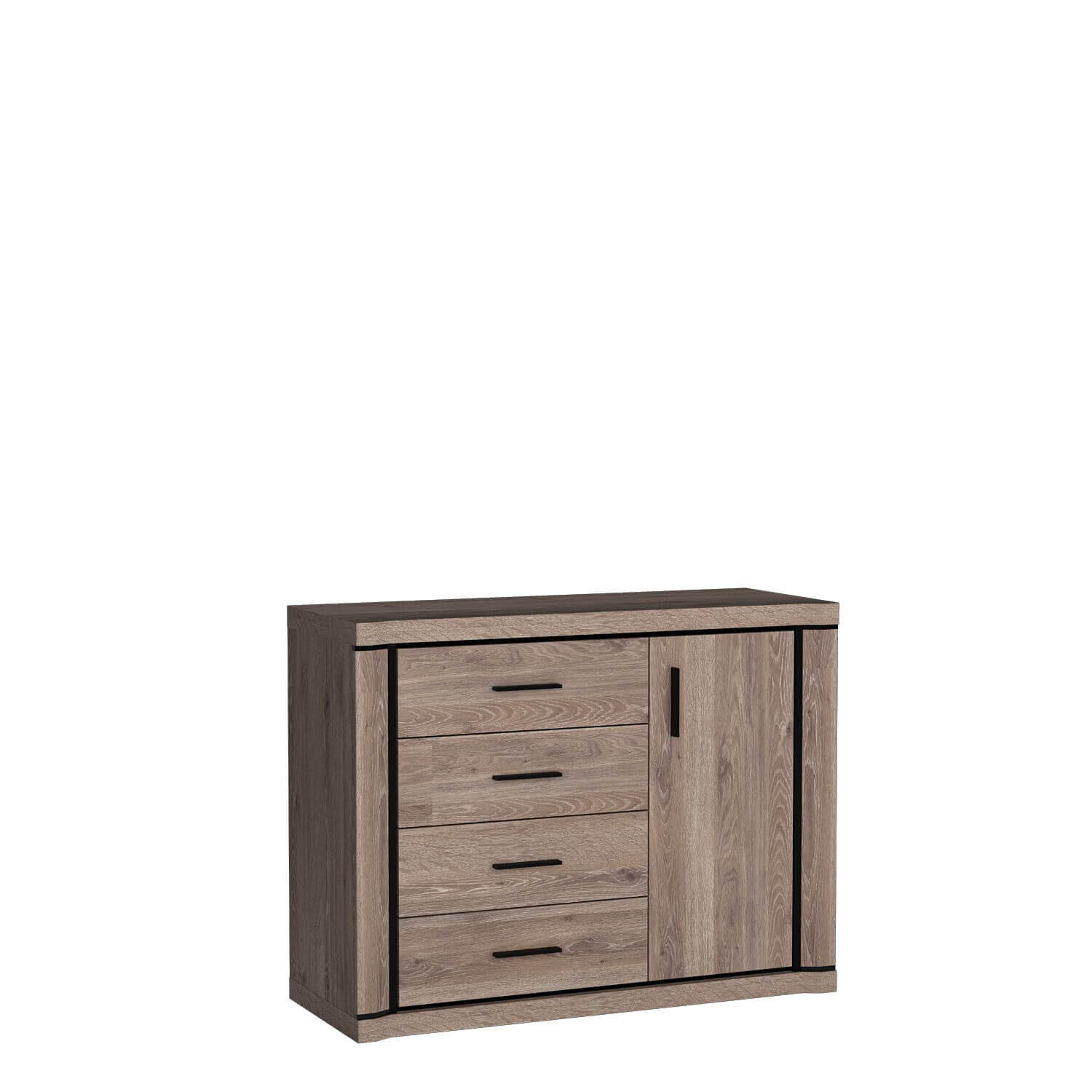 KOMMODE Dallas D-3 Trüffeleiche - Trüffeleichefarben, Holzwerkstoff (117/91/45cm)