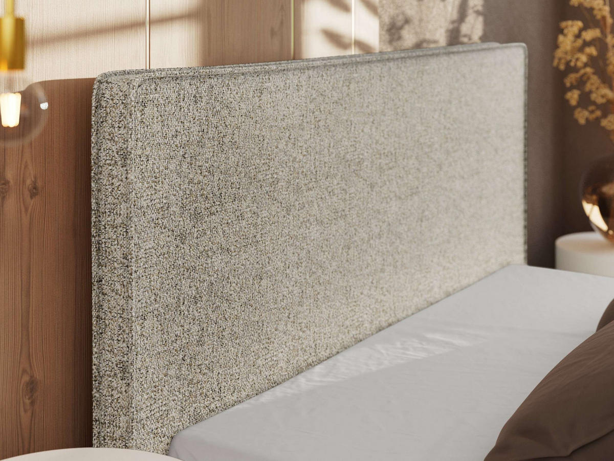 POLSTERBETT CORIVO CLASSIC 180/200 - Beige Strukture - Schaum-Matratze - Beige/Schwarz, Kunststoff/Textil (180/200cm) - MKS