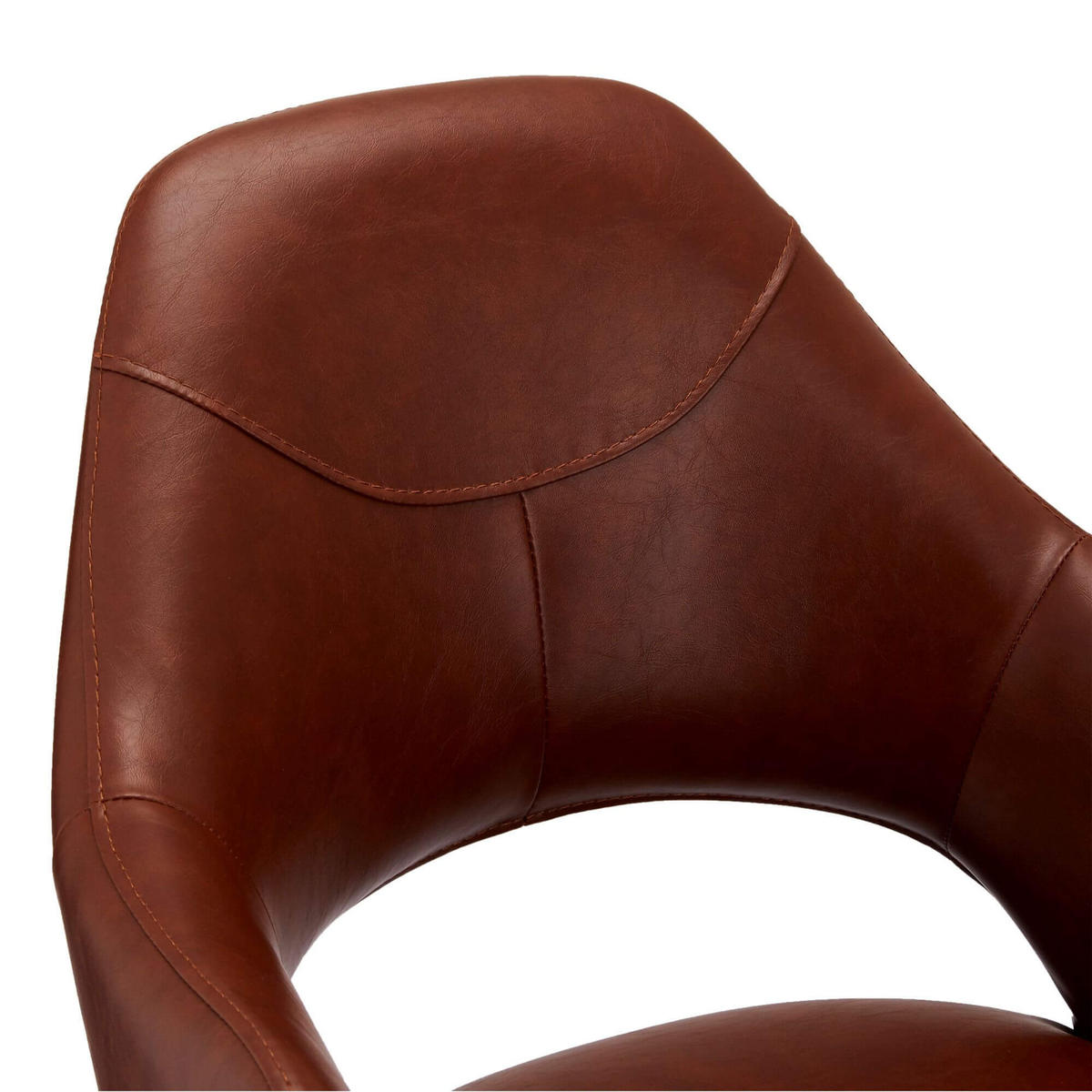 STUHL-SET 2 Stück in Kunstleder - Schwarz/Braun, Textil/Metall (59/89/64cm) - Furnhouse
