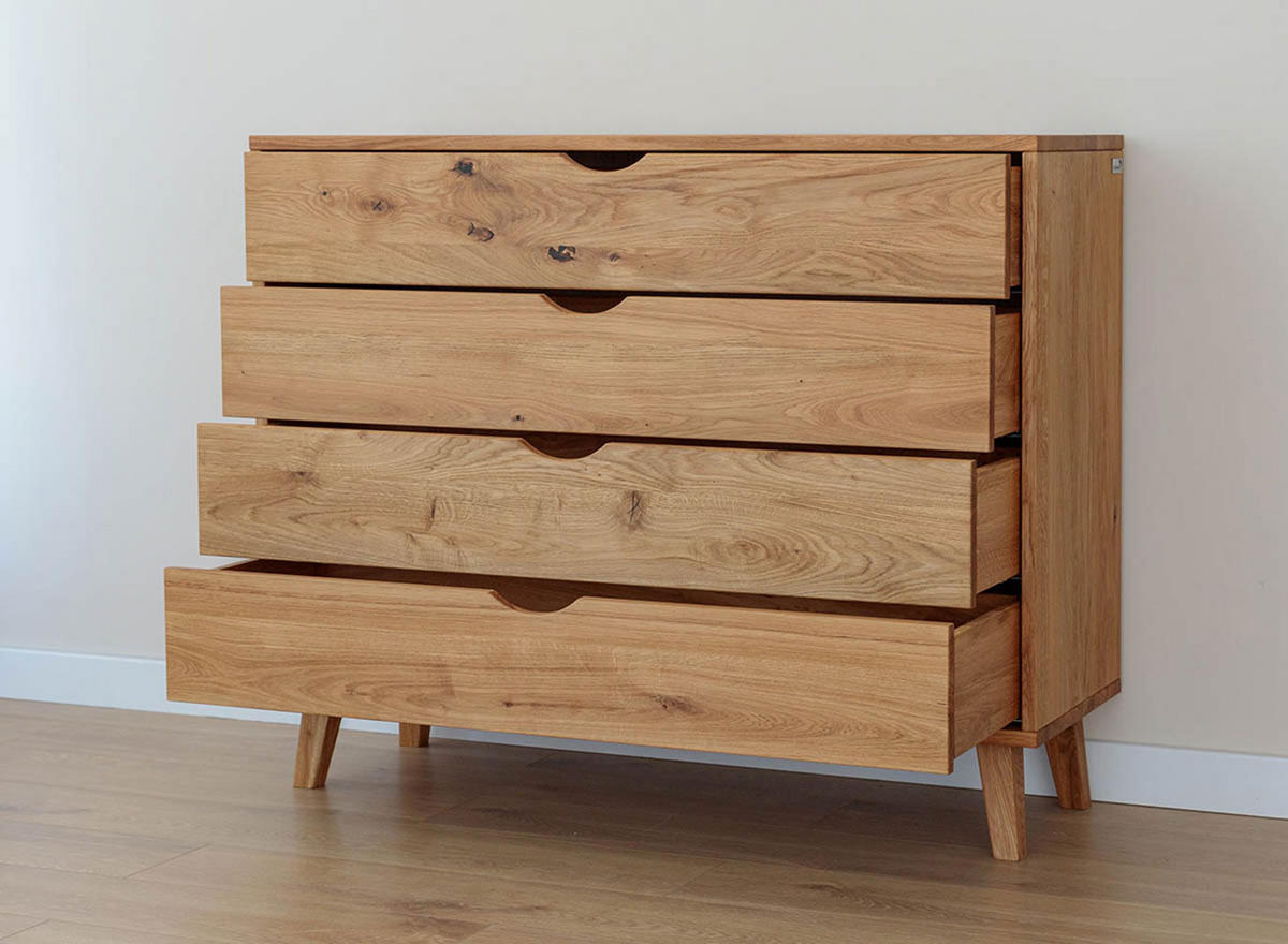 KOMMODE Simona Eiche Natur 110 / 40 / 90cm - Eichefarben, Holz (110/90/40cm) - Feldmann-Wohnen