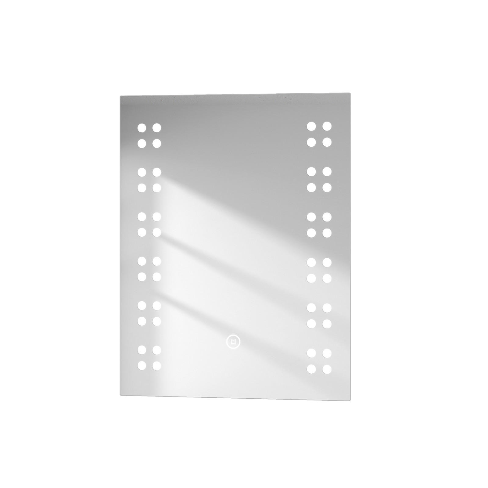 BADSPIEGEL mit Beleuchtung Rechteckig 50/39 cm - Weiß, Glas (39/3/50cm) - EMKE