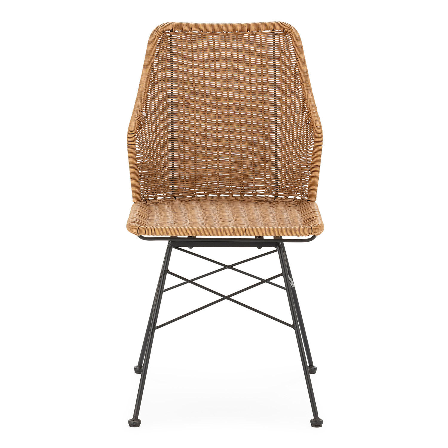 STUHL-SET 2 Paola, Ratan/Schwarz - Schwarz, Kunststoff/Metall (45/90/61cm) - VS Venta-stock