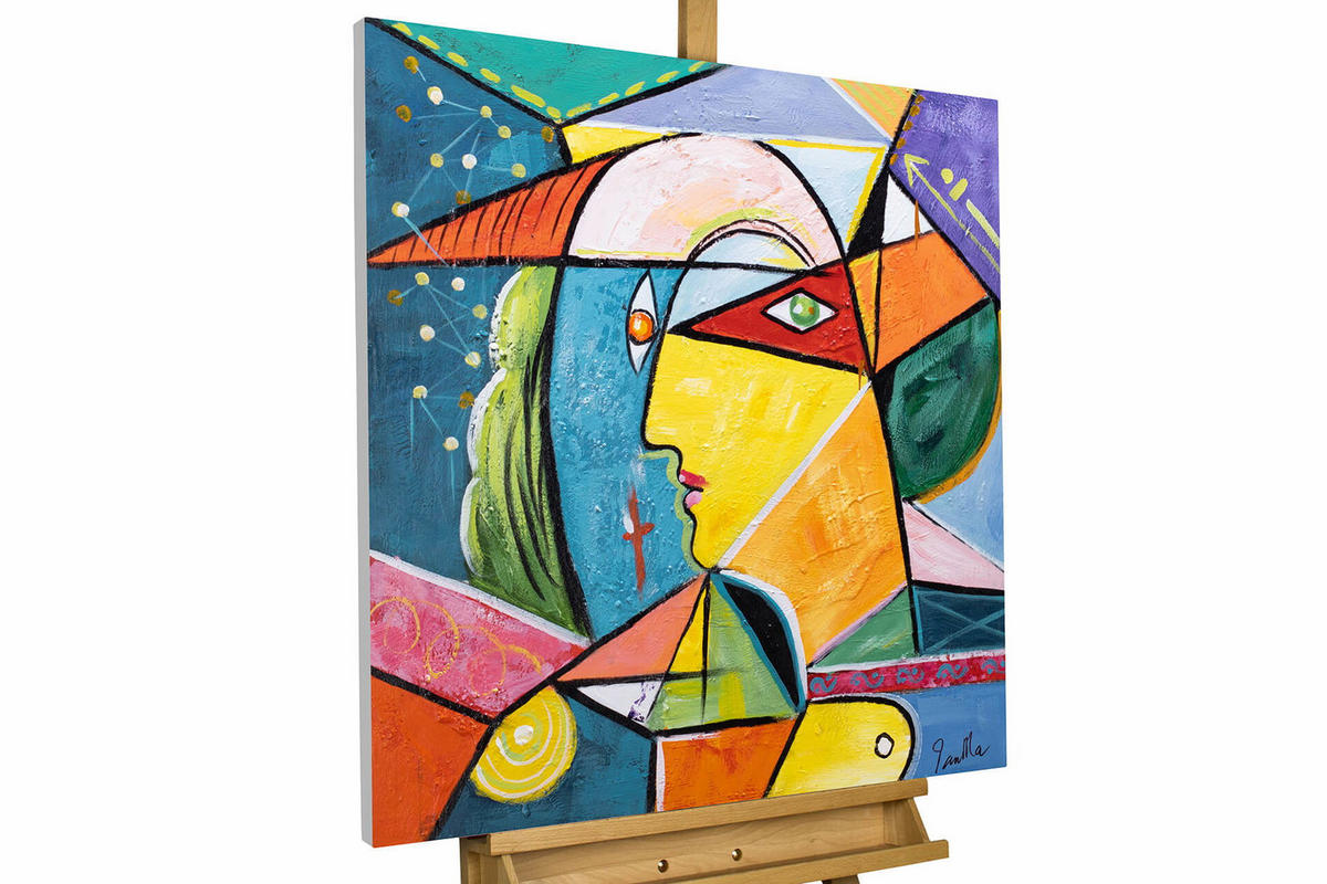 ACRYLBILD HANDGEMALT 80/80 cm - Multicolor, Holz/Textil (80/80cm) - KUNSTLOFT