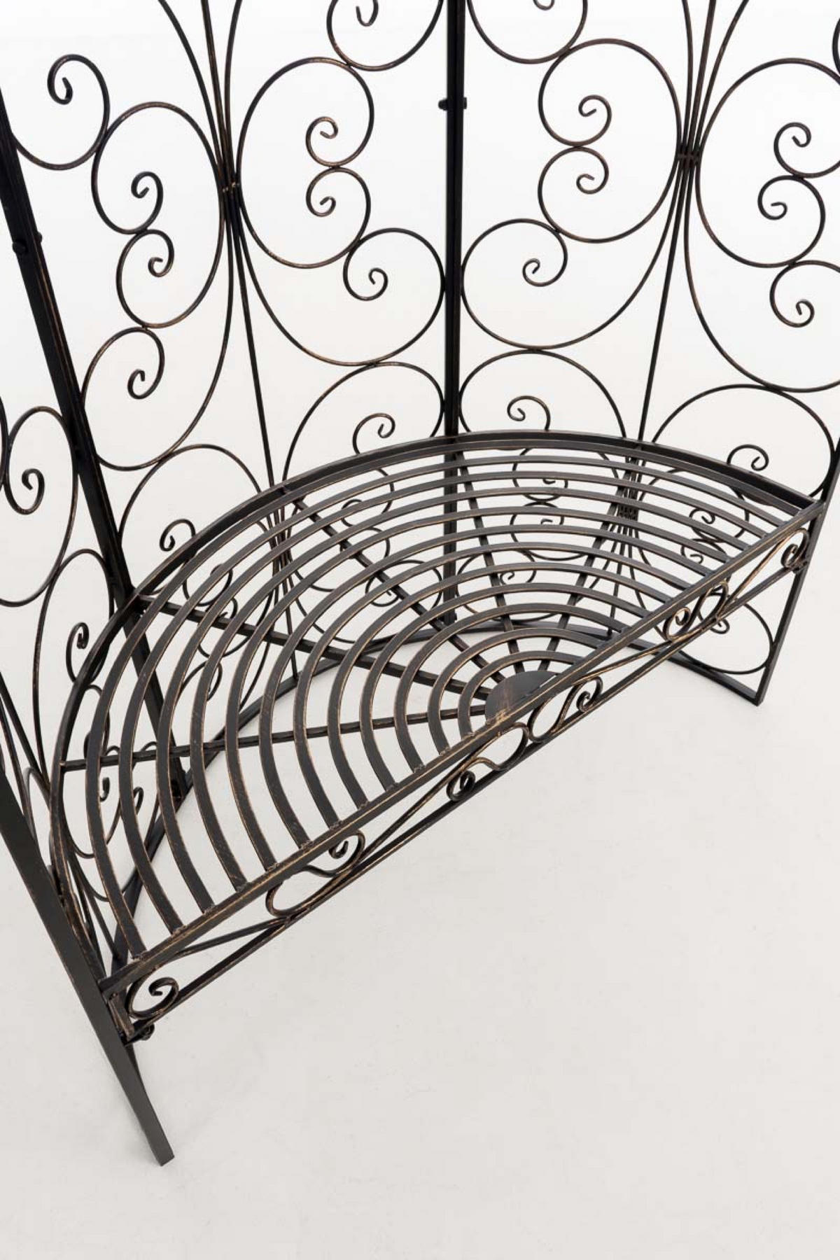 HALBPAVILLON Rosalia mit Sitzbank bronze - Braun, Metall (120/178/58cm) - TPFGarden