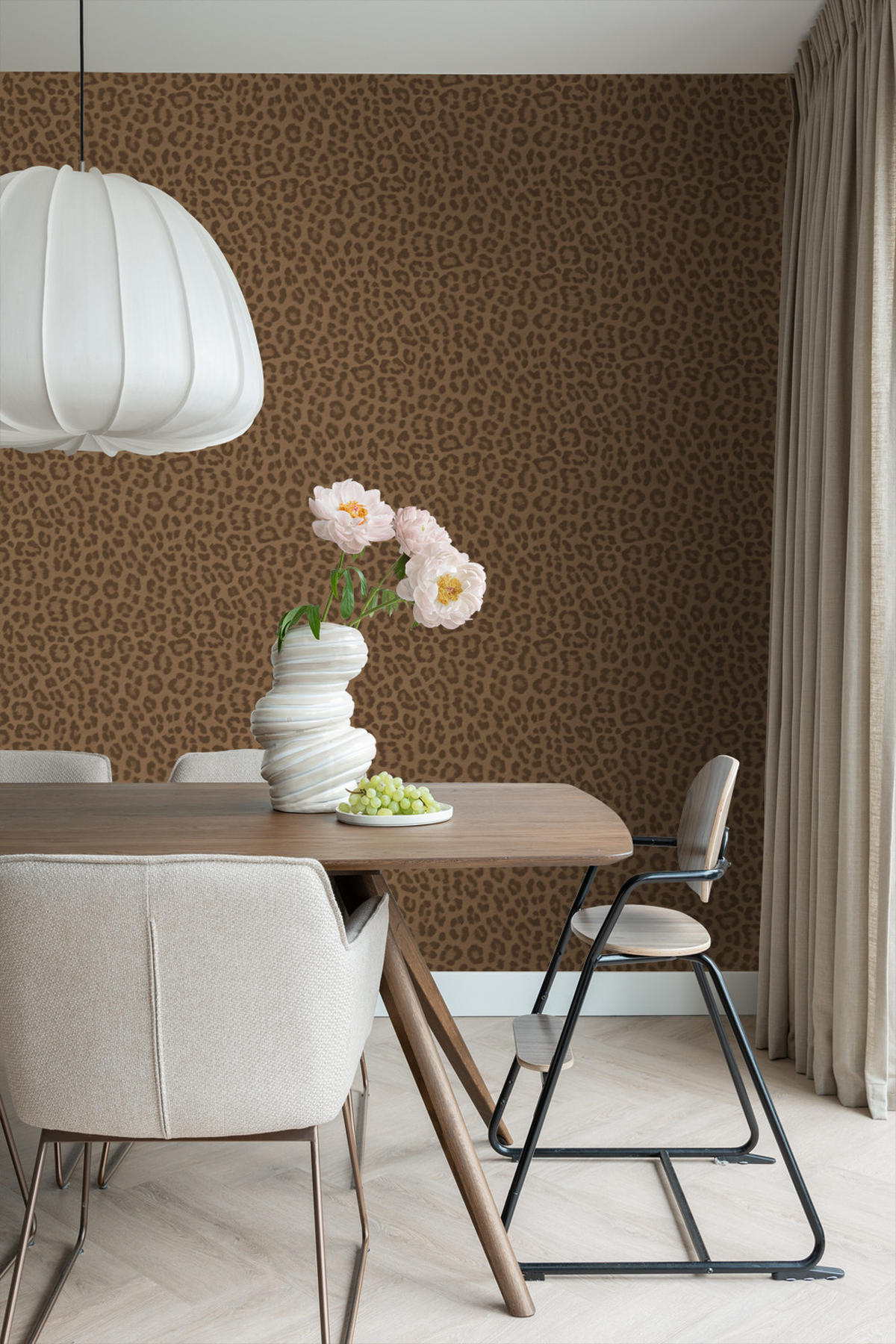 TAPETE Leopardenmuster 50 x 900 cm - Braun, Papier (50/900cm) - ESTAhome