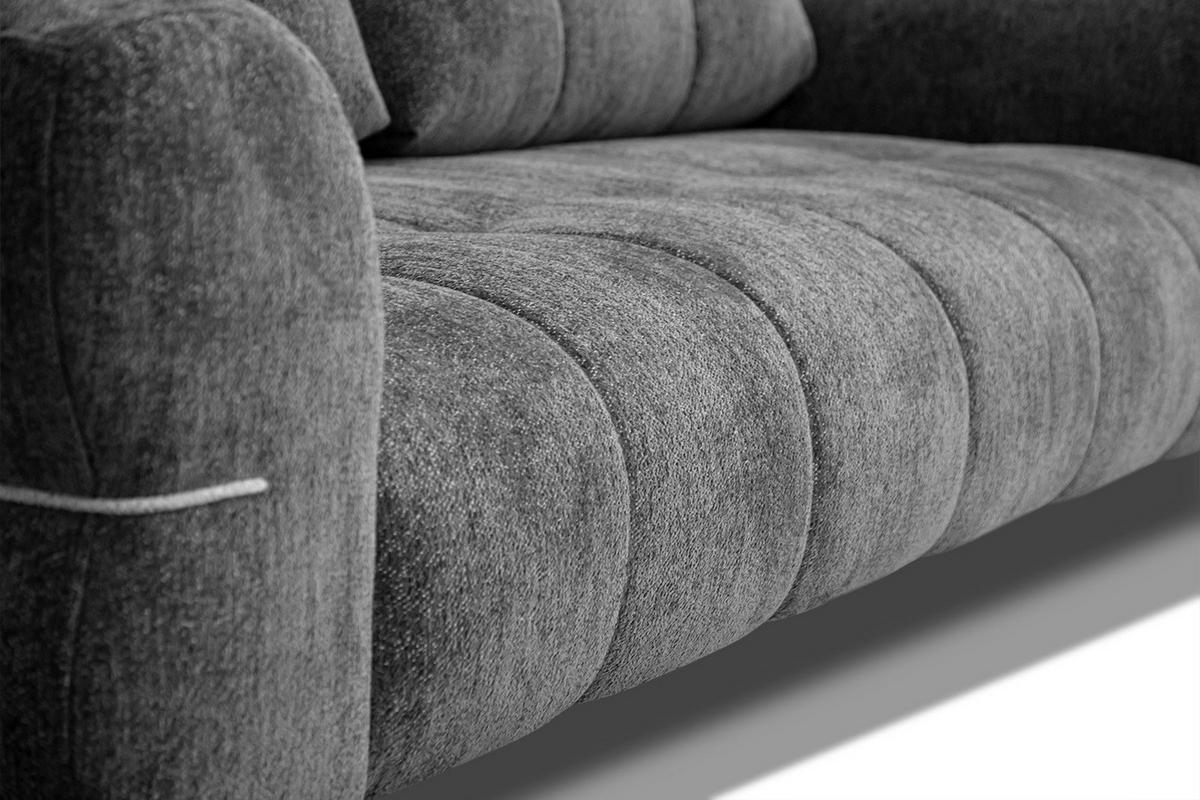 SOFA SALVINI 3-Sitzer, graphitfarben - Schwarz/Graphitfarben, Holzwerkstoff/Textil (176/88/99cm) - Courtois Laville