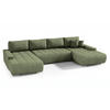 WOHNLANDSCHAFT Draco U grün - Chromfarben/Grün, Textil/Metall (350/85/185cm) - Beautysofa