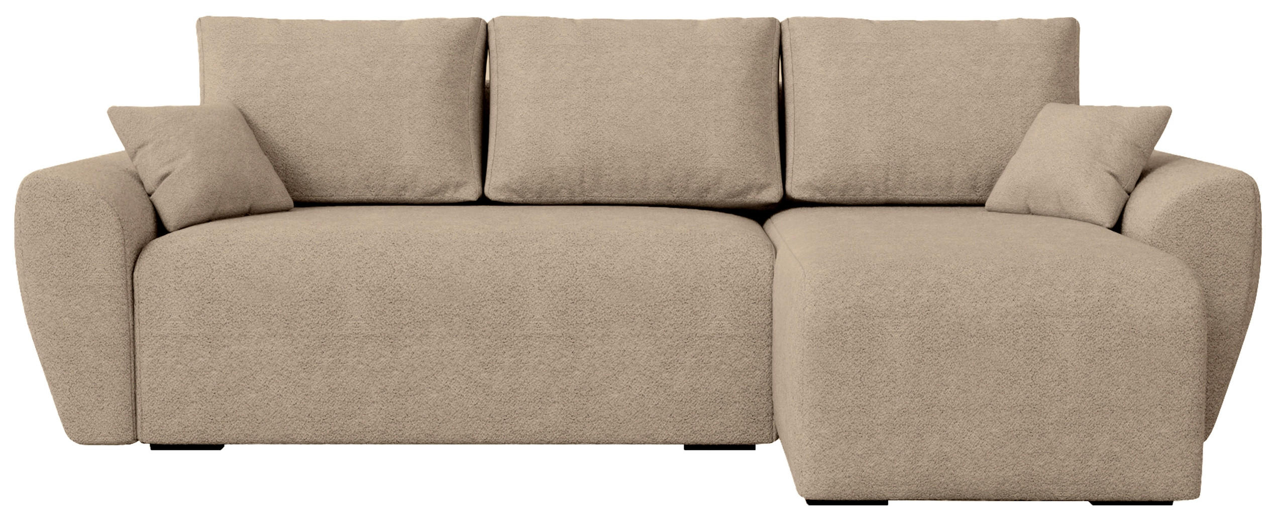 ECKSOFA Rotterdam mit Schlaffunktion Beige Bouclé - Creme, Textil (238/141cm) - Bromarkt