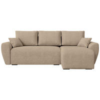 ECKSOFA Rotterdam mit Schlaffunktion Beige Bouclé - Creme, Textil (238/141cm) - Bromarkt