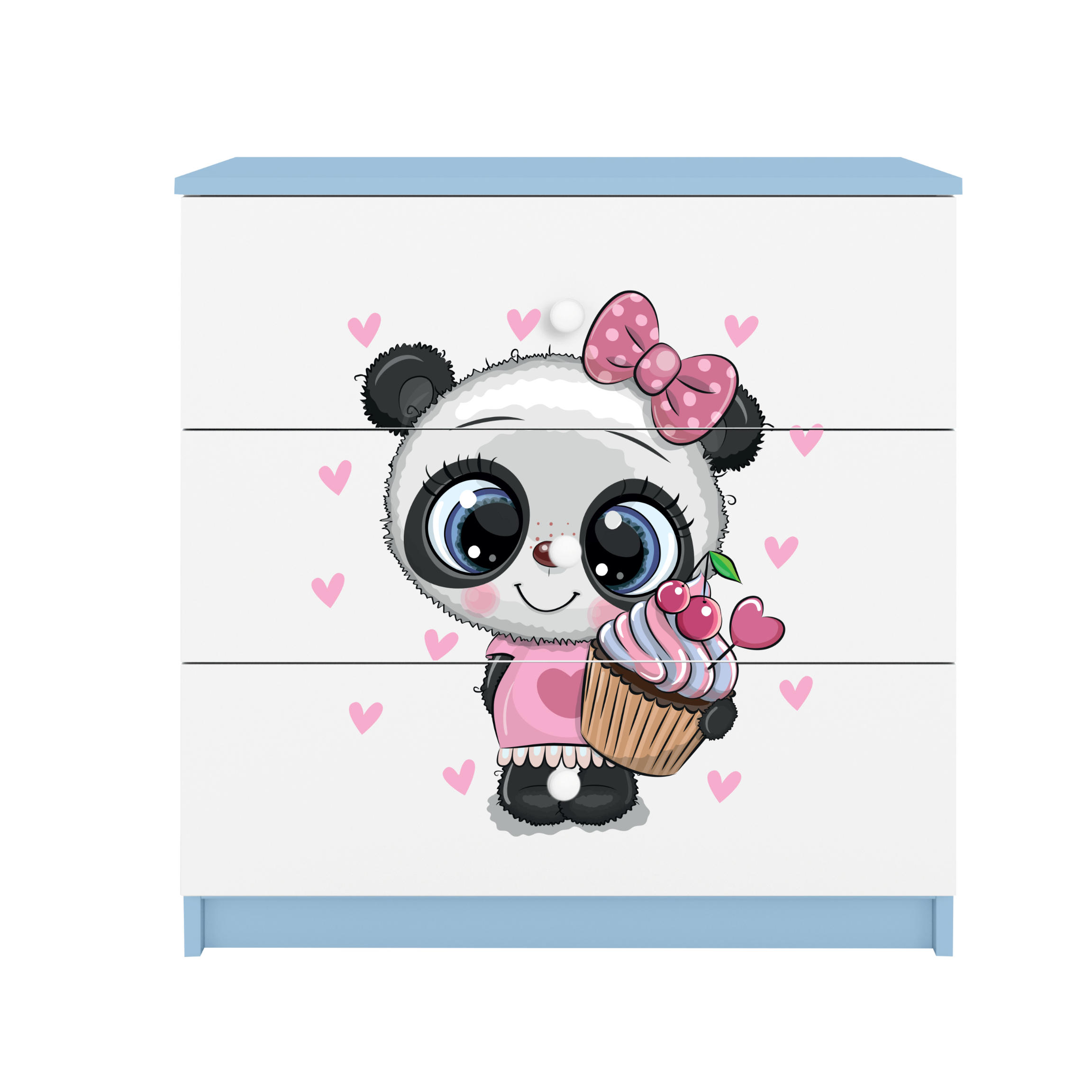 KOMMODE Babydreams Panda 81/81/41 - Blau, Holzwerkstoff (81/81/41cm) - RAUMHIRSCH FURNITURE