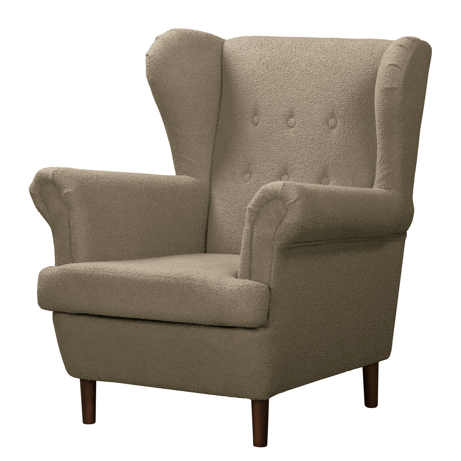 OHRENSESSEL - Dunkelbraun/Cappuccino, Textil (85/101/89cm) - home24