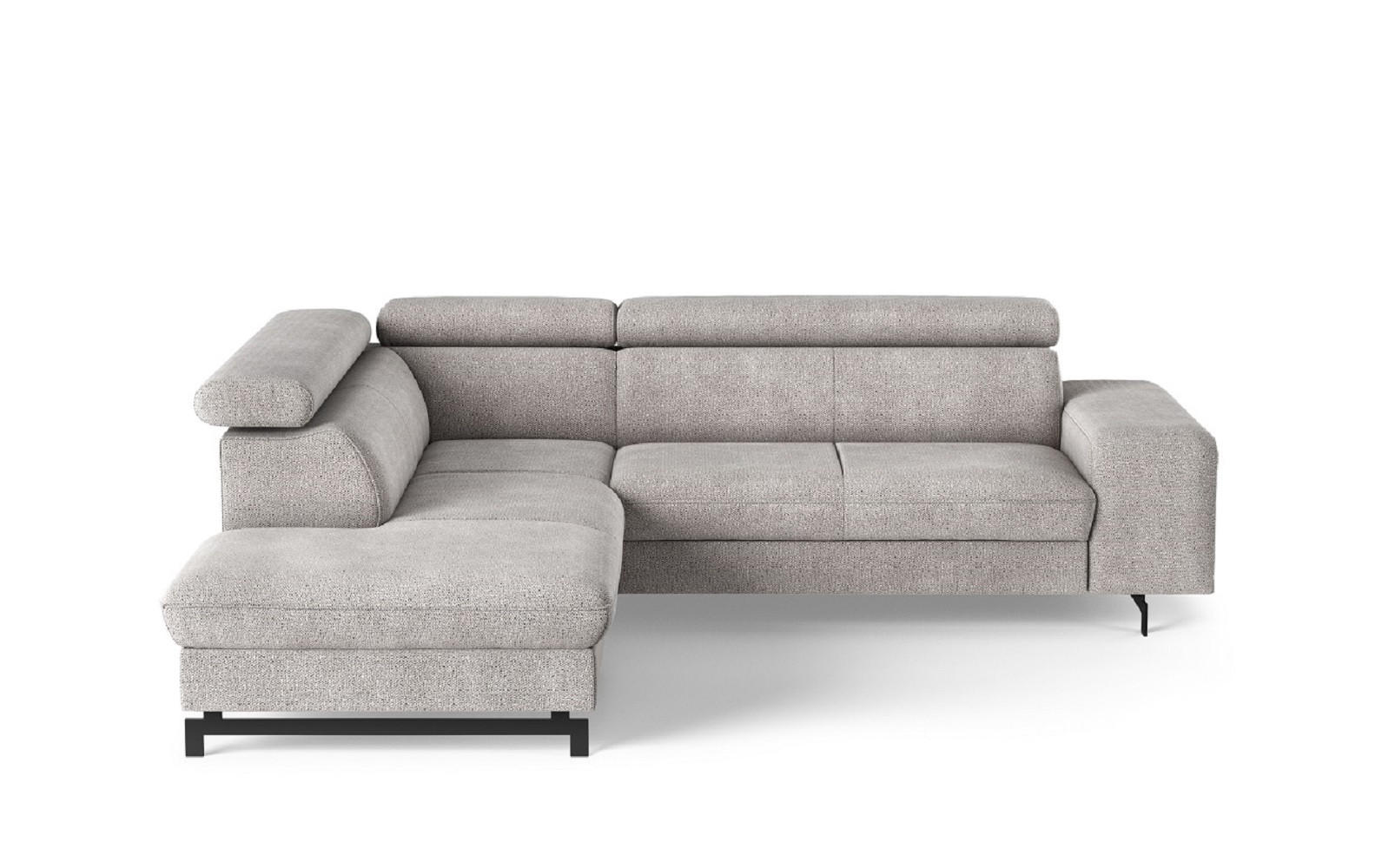 ECKSOFA mit Schlaffunktion und Bettkasten - Sandfarben/Schwarz, Kunststoff/Textil (262/215cm) - Cotta
