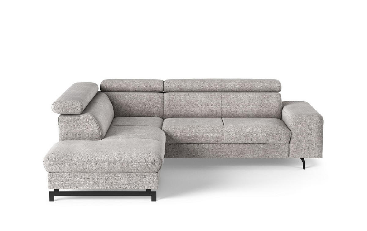 ECKSOFA mit Schlaffunktion und Bettkasten - Sandfarben/Schwarz, Kunststoff/Textil (262/215cm) - Cotta