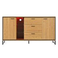 SIDEBOARD Natur und Schwarz 160/40/85 cm - Naturfarben, Holzwerkstoff (160/85/40cm) - PANGIVO