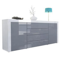 SIDEBOARD La Paz Grau Hochglanz / Weiß Hochglanz - Grau, Holzwerkstoff (167/72/35cm) - Vladon