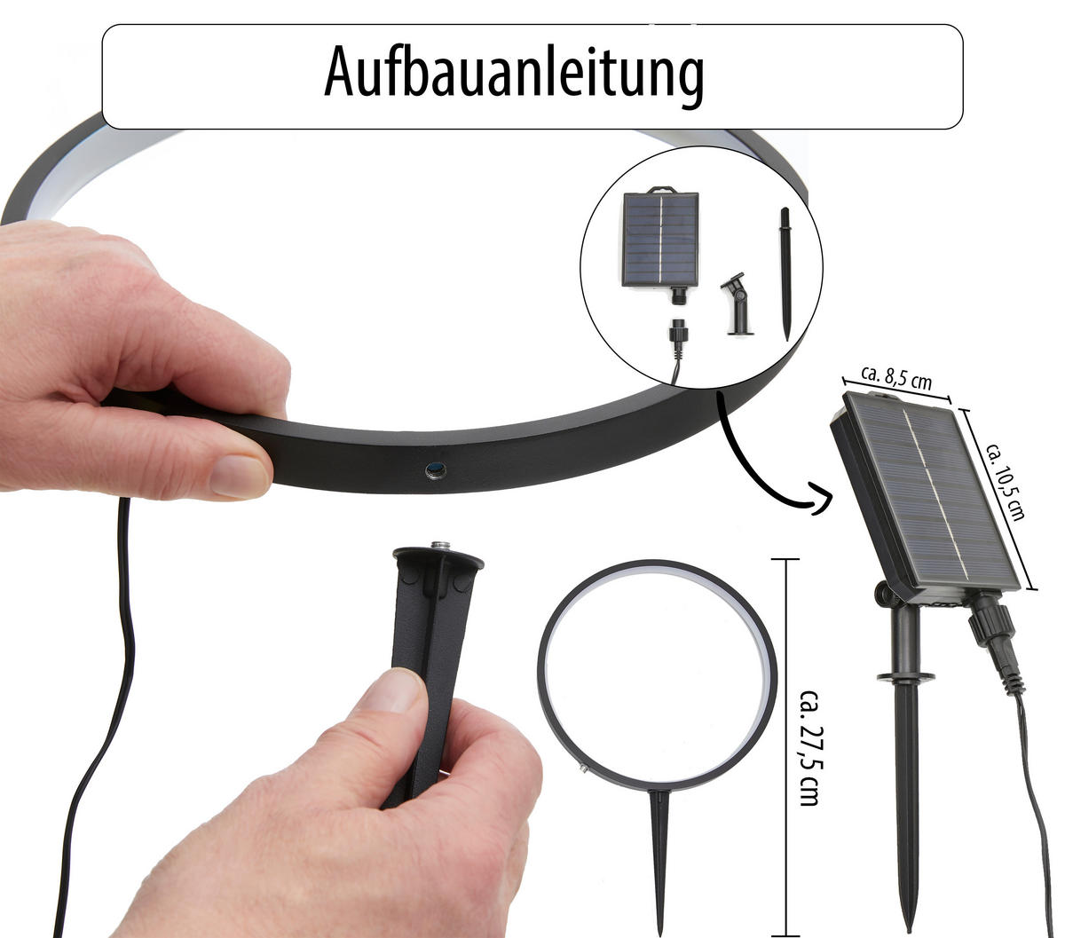SOLAR-LED-GARTENSTECKER - warmweiß mit Dämmerungssensor und wetterfestem Design für stimmungsvolle Außenbeleuchtung - Weiß, Kunststoff (1.7/25.5/41cm) - Northpoint
