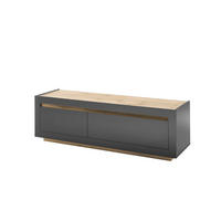 LOWBOARD M11 Anthrazit & Wotan Eiche 180/56/50 cm breit - Dunkelgrau, Holzwerkstoff (180/56/50cm) - Livojo