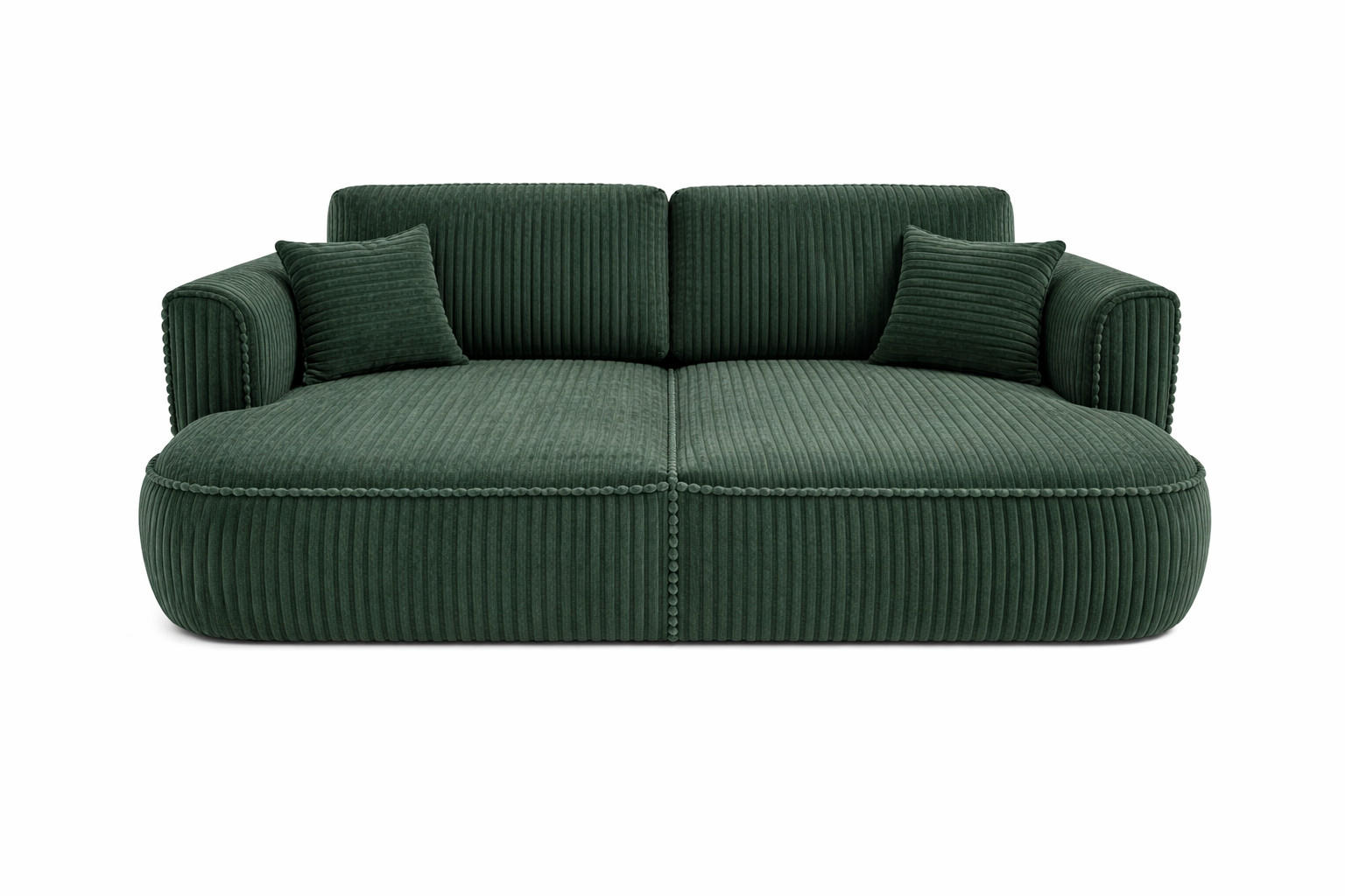 BIGSOFA COZI, Dunkelgrün mit Cordbezug - Dunkelgrün, Kunststoff/Textil (240/87/180cm) - KS Home Concept