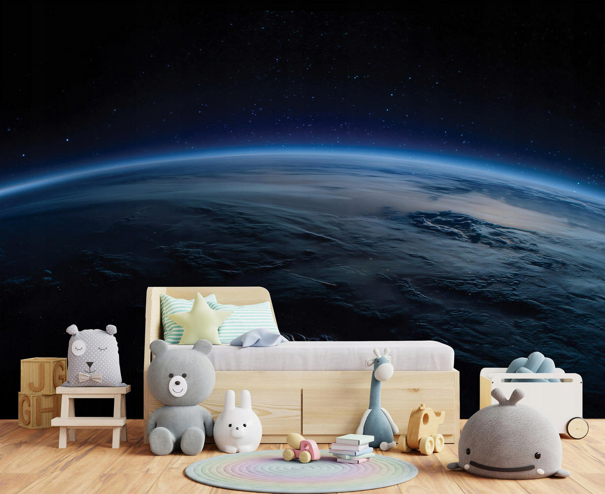 FOTOTAPETE Erde Kosmos Blau 250x175 cm - Multicolor, Papier (250/175cm) - Wallarena