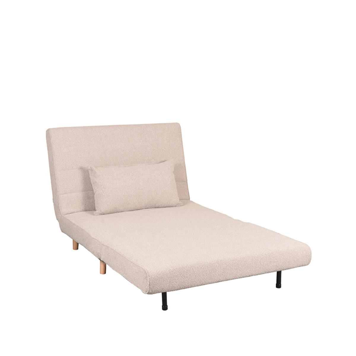 SCHLAFSOFA Einzelbett Beige 90/101/81 cm - Eichefarben/Beige, Textil (101/81/90cm) - LABEL51