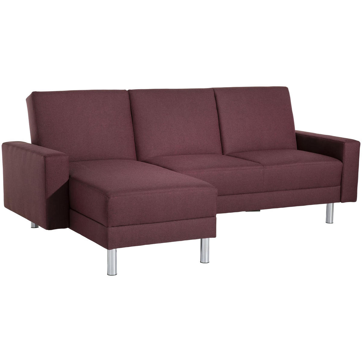 FUNKTIONSSOFA mit Hocker Katryna Flachgewebe burgund - Bordeaux, Kunststoff (144/92/230cm) - 58aufmkessel