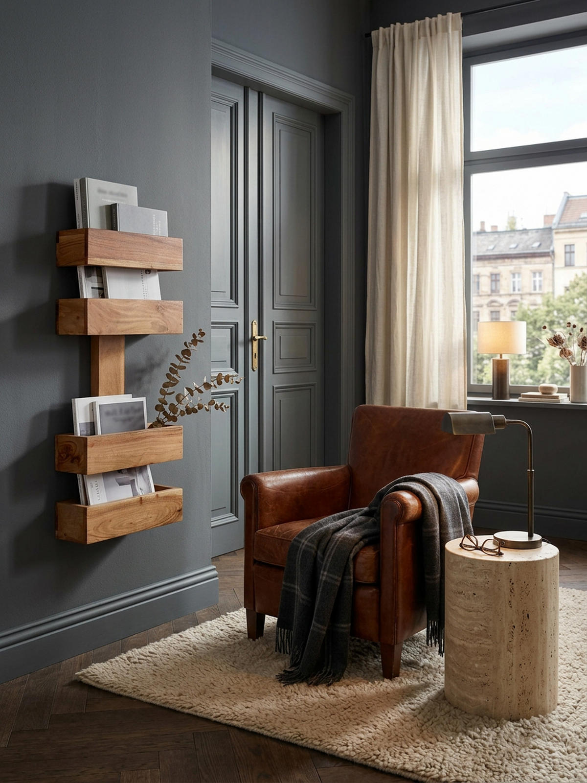 ZEITUNGSSTÄNDER NAKO Massivholz Klassisch Handgefertigt, Beige 30x10x72 cm - Beige, Holz (30/72/10cm) - KADIMA DESIGN