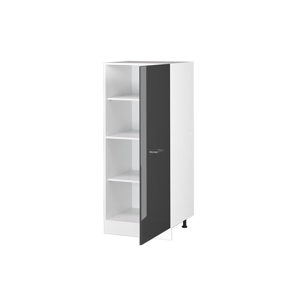 HOCHSCHRANK R-Line Anthrazit Hochglanz 60 cm mit großer Tür - Anthrazit/Weiß, Holzwerkstoff (60/143/57.2cm) - Vicco