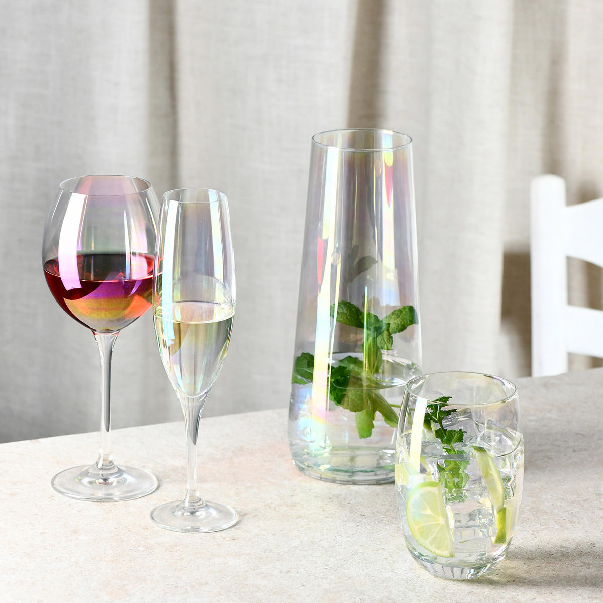 WASSERGLÄSER TRINKGLÄSER, 6er-Set, 440 ml - Multicolor, Glas (0.44L)