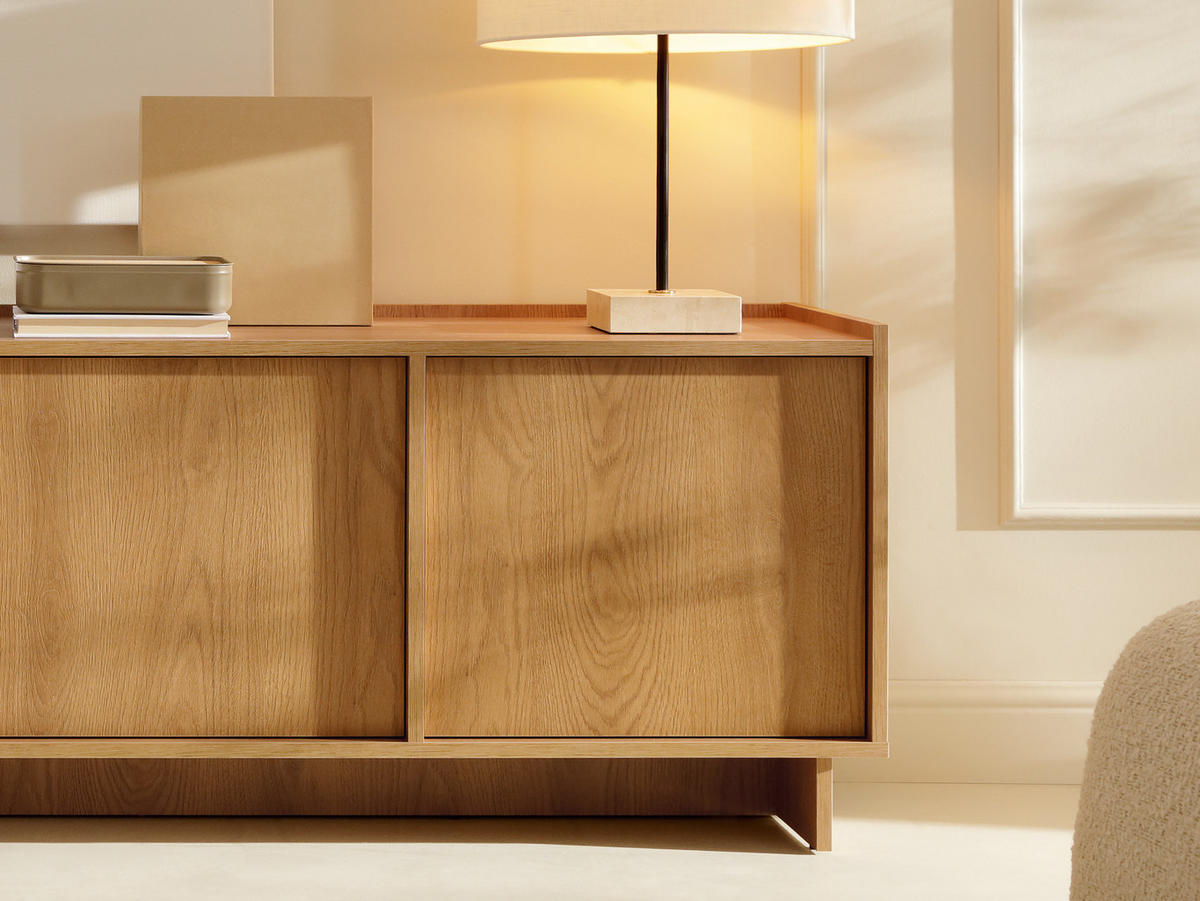TV SCHRANK: karamellfarbene Eiche, 147 x 55 x 39 cm - Braun, Holzwerkstoff (147/55/39cm) - 3XE LIVING