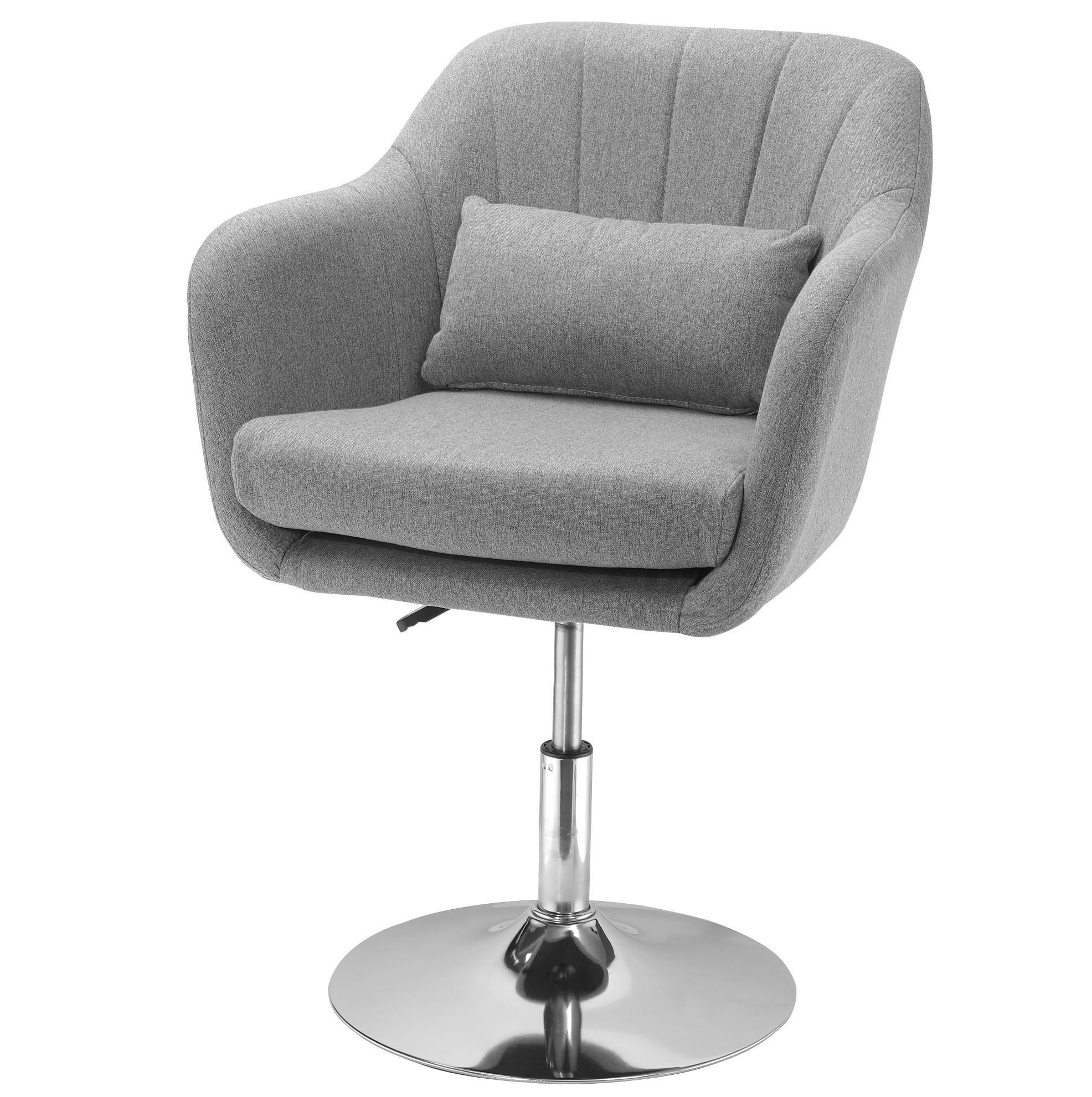 DREHSTUHL 60/60/79-91 cm in Grau, höhenverstellbar und 360° drehbar - Grau, Textil (60/91/60cm) - Flora Grace