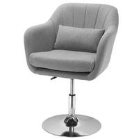 DREHSTUHL 60/60/79-91 cm in Grau, höhenverstellbar und 360° drehbar - Grau, Textil (60/91/60cm) - Flora Grace