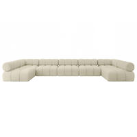 WOHNLANDSCHAFT modulares Sofa Garvo-U3 - 475x190x70 cm Beige Bouclé - Beige, Holzwerkstoff/Textil (475/70/190cm) - ALTDECOR