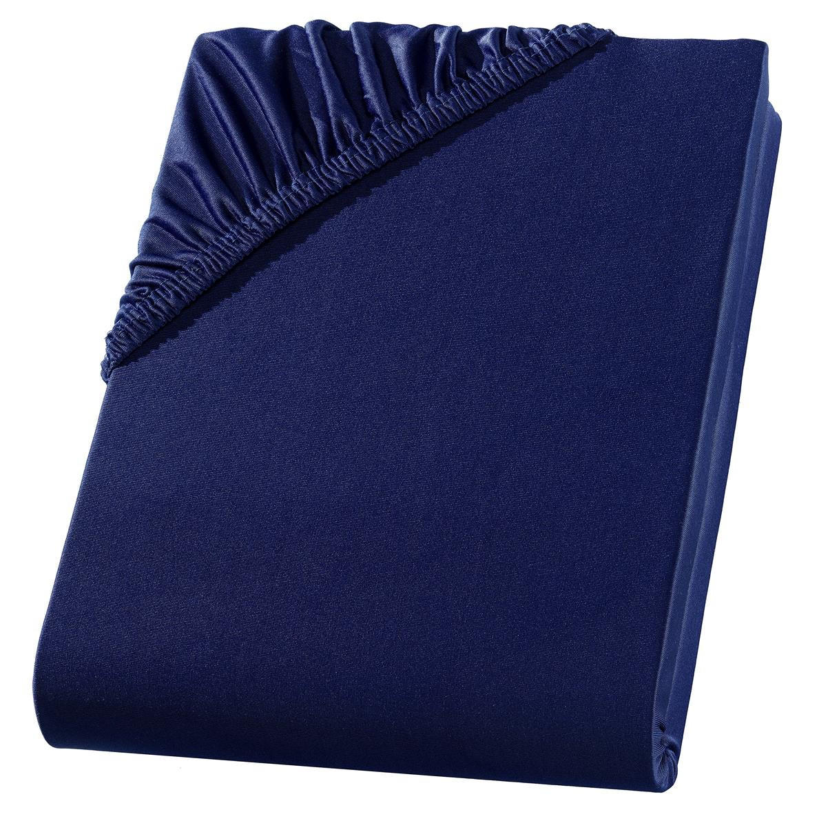 MIKROFASER-SPANNBETTLAKEN 160x200 Navy Blau - Dunkelblau, Textil (160/200cm) - Carpe Sonno