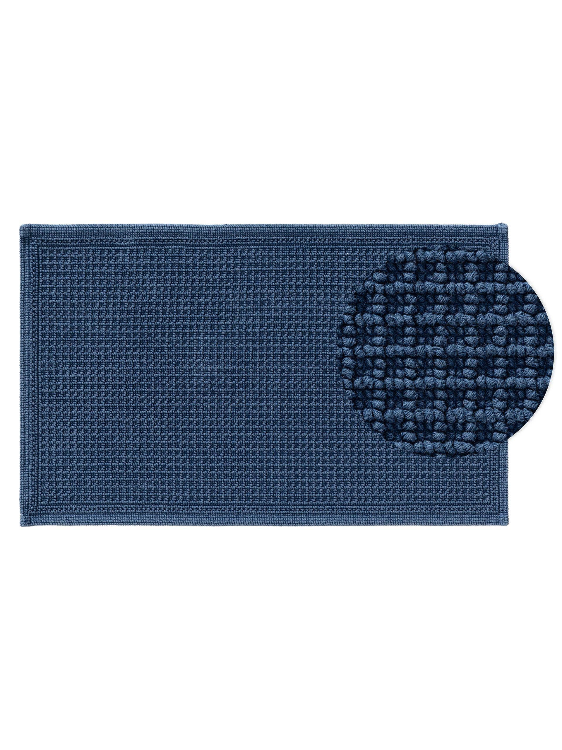 BADEMATTE Jojo Dunkelblau 50x80 cm - Dunkelblau, Textil (50/80cm) - benuta Nest